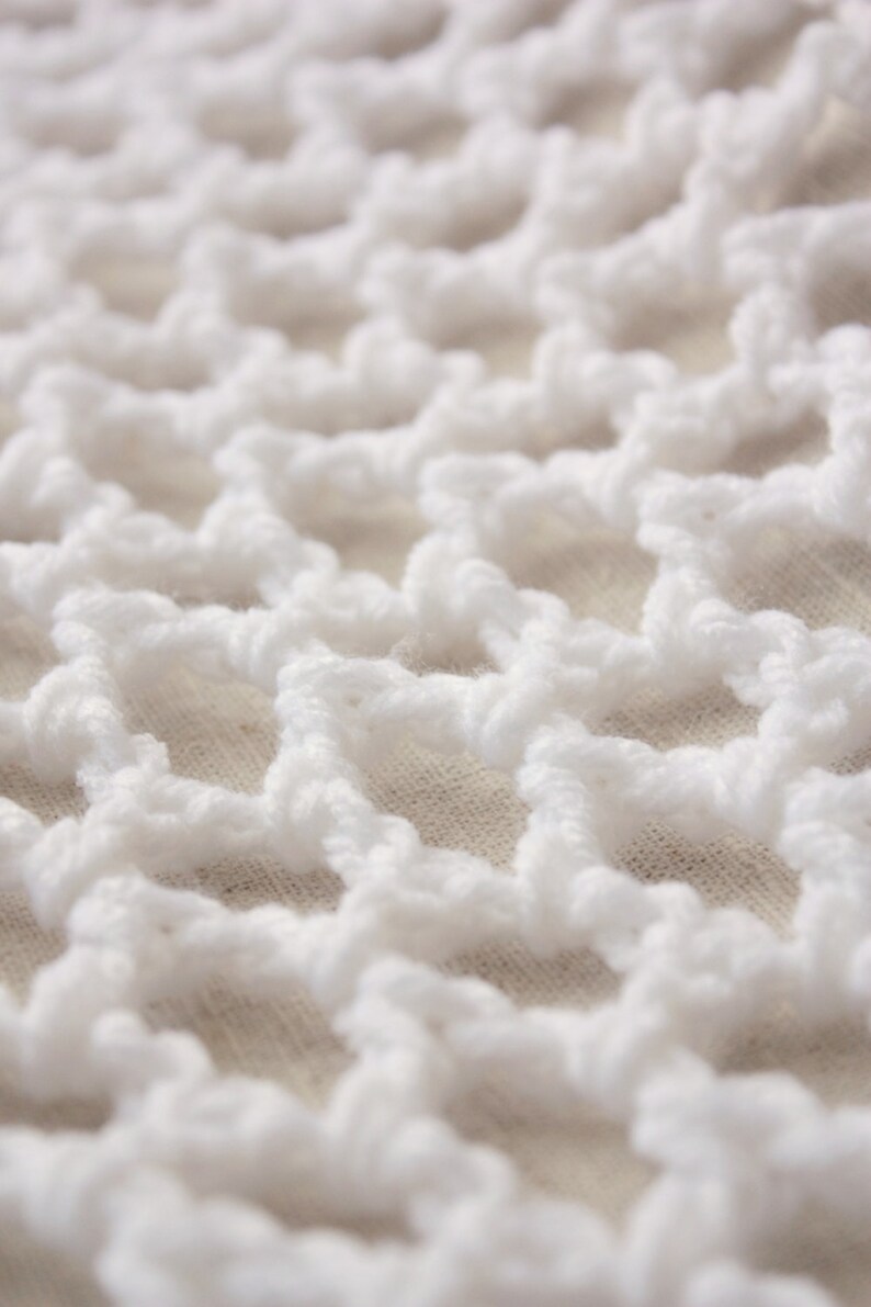 Large White Lovey Corral Crochet Toy Hammock Stuffed Animal Organizer image 1