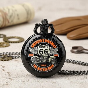 Route 66 The Mother Road Watch Black Leather Custom Route 66 Watches - Mother Road Brown 44mm Men main image 3