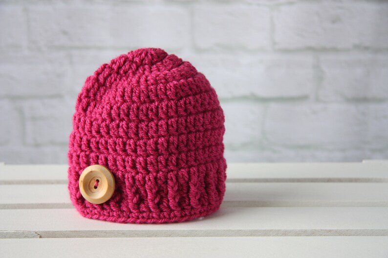 shower or christening gift for a newborn girl, beanie hat Crochet baby hat