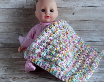 LAST ONE! Crochet Doll Handmade Multi Coloured Blanket