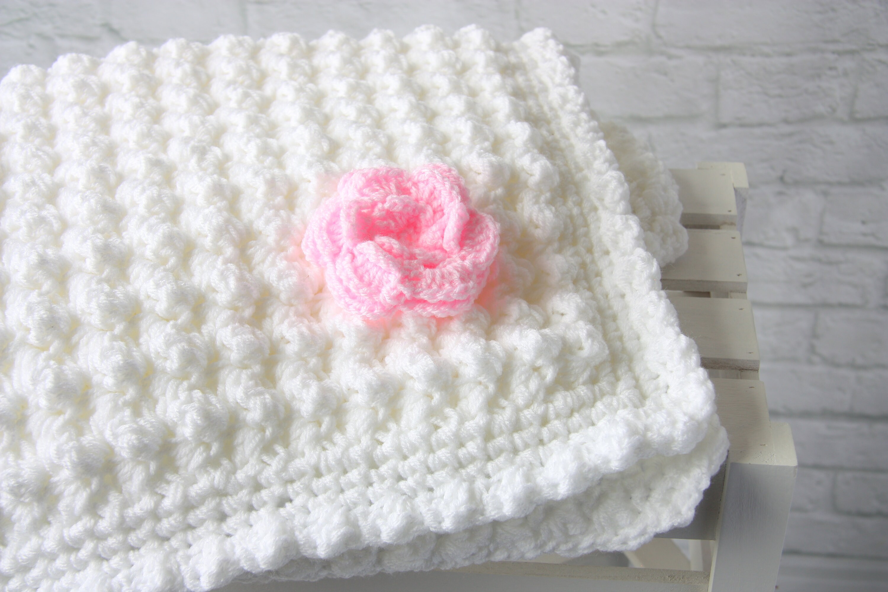 9+ Crochet Newborn Blanket Crochet Baby Blanket for Newborn Baby Girl, Christening, Shower Gift
