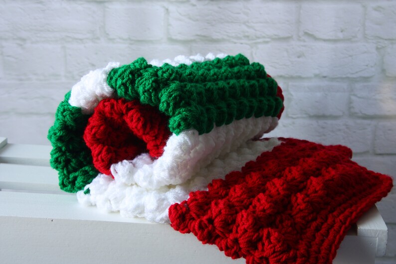 Crochet blanket shower Christmas baby gift,handmade for Christening newborn granddaughter