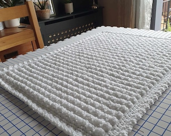 White baby blanket, handmade baptism gift for Christening, shower, newborn granddaughter