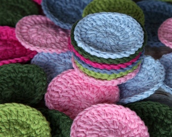 Cotton Scrubbies, Set of 5 Eco-Friendly Reusable Cloths, great  for Makeup Removal & Baby Wipes