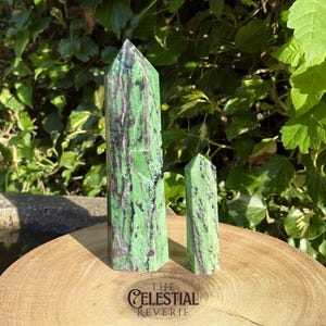 Ruby Zoisite Tower from Tanzania | Statement Crystal Ruby in Zoisite Point