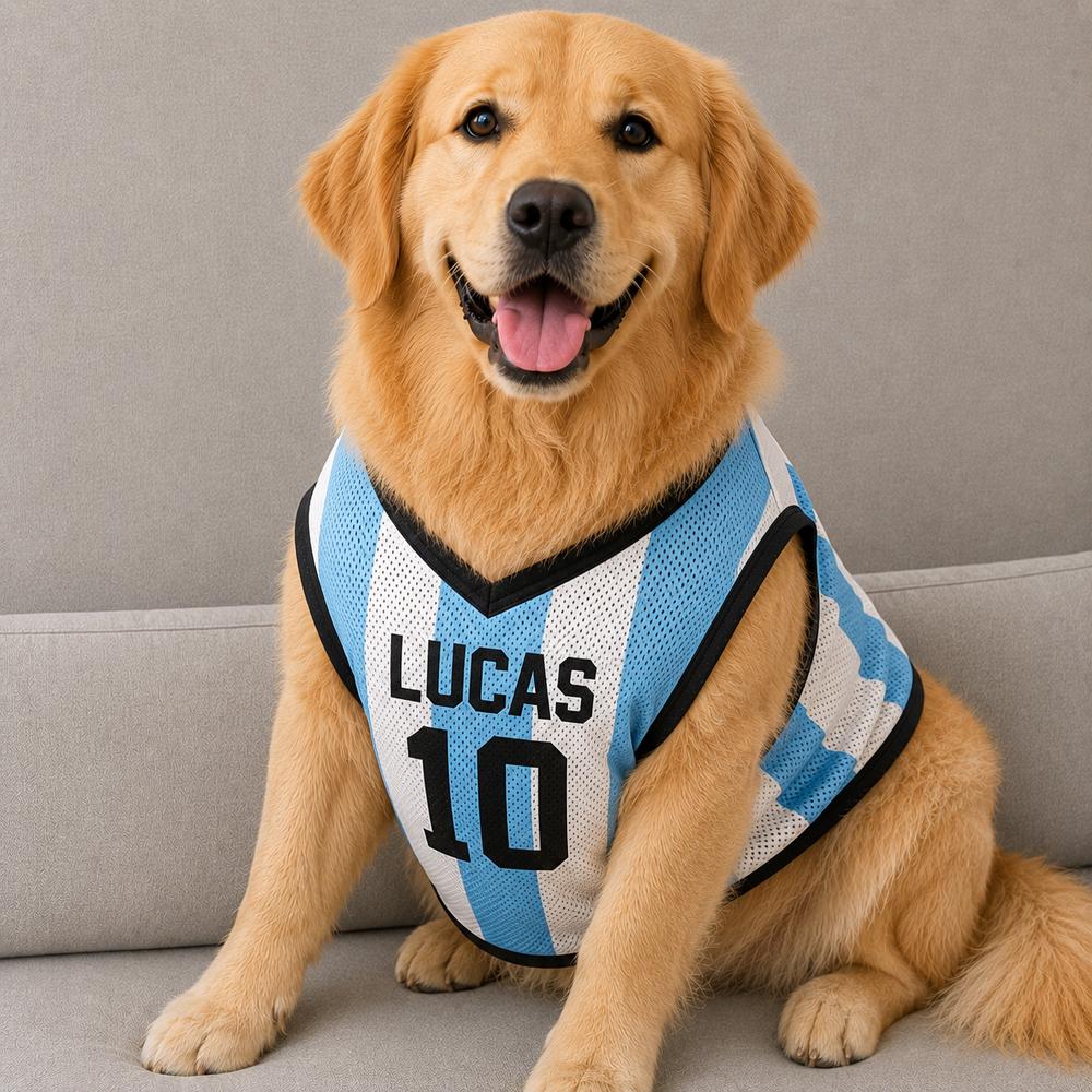 Discover Custom Pet Soccer Jersey | Personalized Dog Shirt | Custom Name Number | Mesh Sports Jersey | Team Inspired Colors