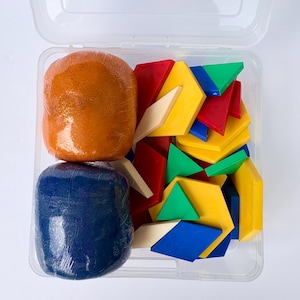 Pattern Block Playdough Kit: Educational Sensory Toy for Kids, Homeschool Math Shapes