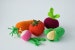Crocheted Veggies rattle toys for baby, set of 5 - beet, corn, radish,  tomato, carrot - crocheted food, toddler gift, baby shower gift 