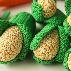 Crochet Vegetables Rattle Baby Toys with Tote Bag, Crochet Play Food Set, 6 12 Months Baby Toys image 8