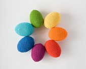 Crochet Easter eggs set of 7, Easter decoration, waldorf toy, montessori toy, rainbow eggs