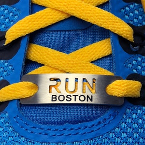 Run Boston - Running Shoe Tag from ATHLETE INSPIRED, Gift for Run Boston, Shoe Charm, Shoe Tag, Run Jewelry, Boston Run Gift