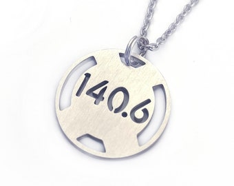 140.6, 70.3 or Swim Bike Run triathlon necklace, Iron Tri jewelry, triathlon gift, triathlete keepsake, Iron, Iron Distance, Tri Gift, IMAZ