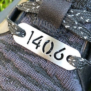 140.6 Iron or 70.3 - 1/2 Iron ATHLETE INSPIRED Triathlon Shoe Tag Charm, Triathlete Motivation, Tri Inspirational Gift, Swim bike run