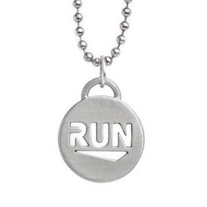 RUN Running Necklace ATHLETE INSPIRED Run Jewelry, Gifts for Runners, Jewelry for Runners Unisex Stainless Steel Ball Chain, Run inspire image 1