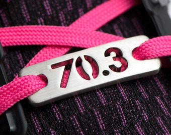 70.3 - 1/2 Iron, or 140.6 Iron Triathlon Shoe Tag Charm, Inspirational Tri Shoe Charm, Triathlon Gifts, Triathlon Jewelry