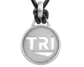 TRI Triathlon Necklace - Black or Pink, ATHLETE INSPIRED Triathlon Jewelry, Gift for Triathletes, Triathlon Inspiration, Tri Jewelry