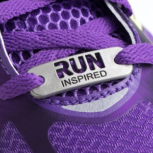 RUN Inspired - Running Shoe Tag, ATHLETE INSPIRED ® original, Run Shoe Charm, Inspirational Shoe Tag, Run Jewelry, Run Gifts Running Partner