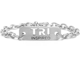 TRI Inspired Triathlon ATHLETE INSPIRED Bracelet Adjustable Chain Triathlon Jewelry Gift for Triathletes, Ironman Gift Triathlon Tri Jewelry