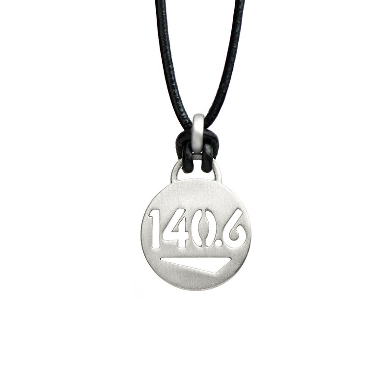 140.6 Ironman Triathlon Necklace Black Leather ATHLETE Etsy