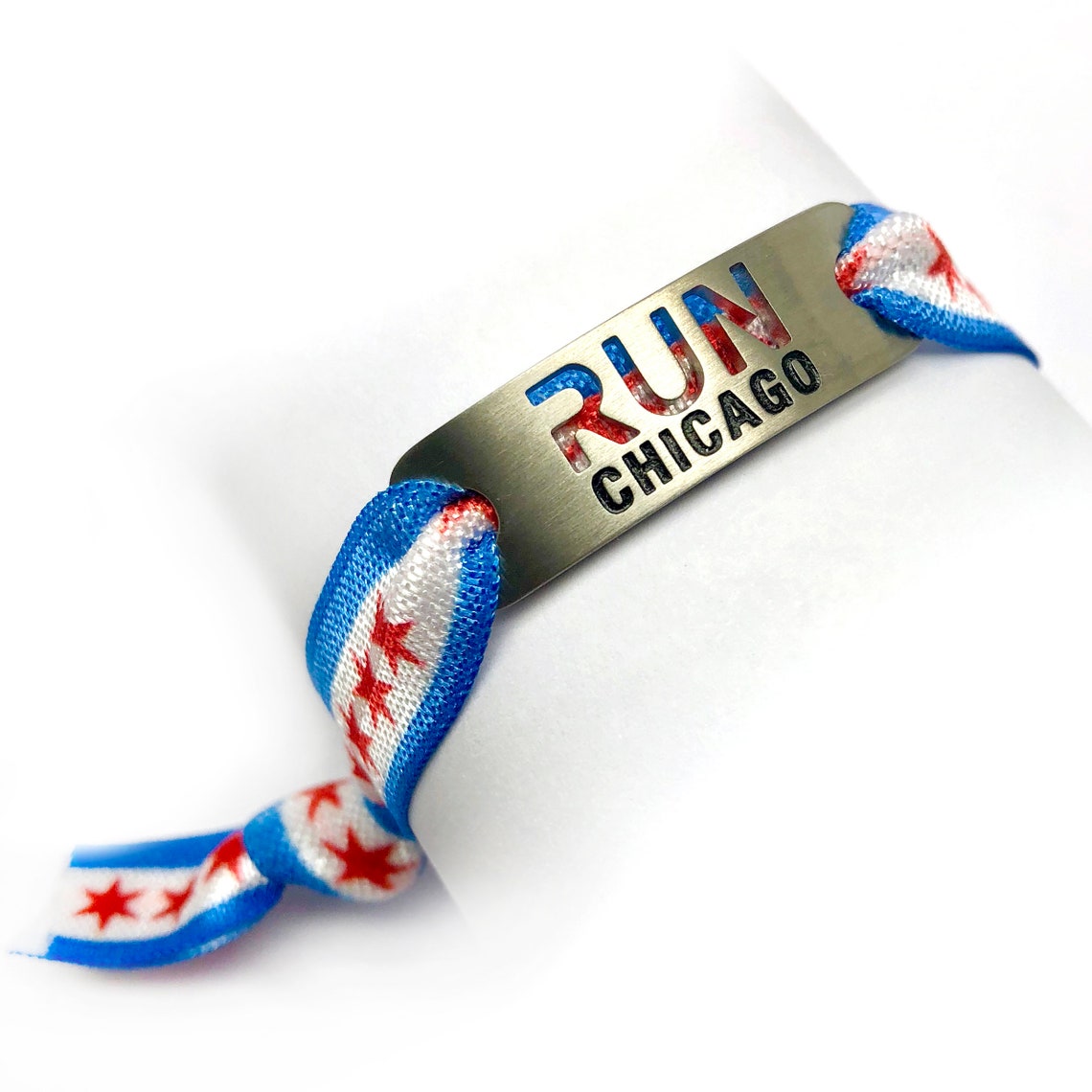 RUN Chicago Running Chicago Flag Bracelet Adjustable Stretch Etsy