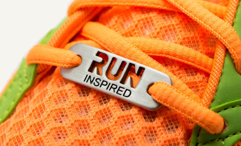 RUN Inspired Running Shoe Tag, ATHLETE INSPIRED, Running Inspiration, Run Shoe Charm, Gifts for Runners, Runner Gifts, Running Jewelry, run image 1