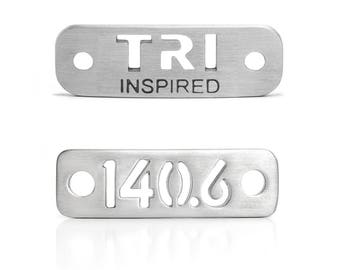 Iron 140.6 & TRI Inspired Shoe Tag Set ATHLETE INSPIRED Triathlon Shoe Bundle, Triathlete Motivation, Tri Partner Gift, Swim bike run