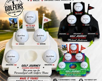 Expositor de Conquistas da Jornada de Golfe – Expositor Personalizado de Bolas de Golfe Impresso em 3D