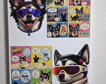 Retrato en relieve de perro estilo anime personalizado