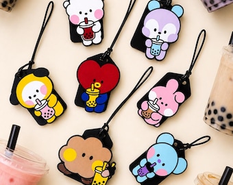 Etiqueta para equipaje inspirada en BTS BT21 Boba