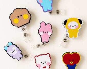 BTS BT21 Inspired Badge Reel
