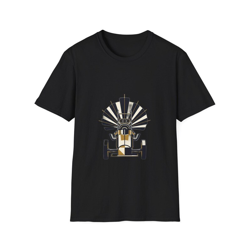 Camiseta NHRA Top Fuel Dragster Art Deco / Regalo vintage para aficionados a las carreras de aceleración / Camiseta geométrica de coche de velocidad imagen 2