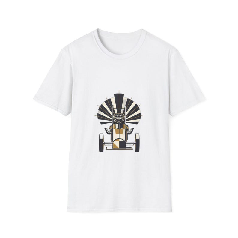 Camiseta NHRA Top Fuel Dragster Art Deco / Regalo vintage para aficionados a las carreras de aceleración / Camiseta geométrica de coche de velocidad imagen 1