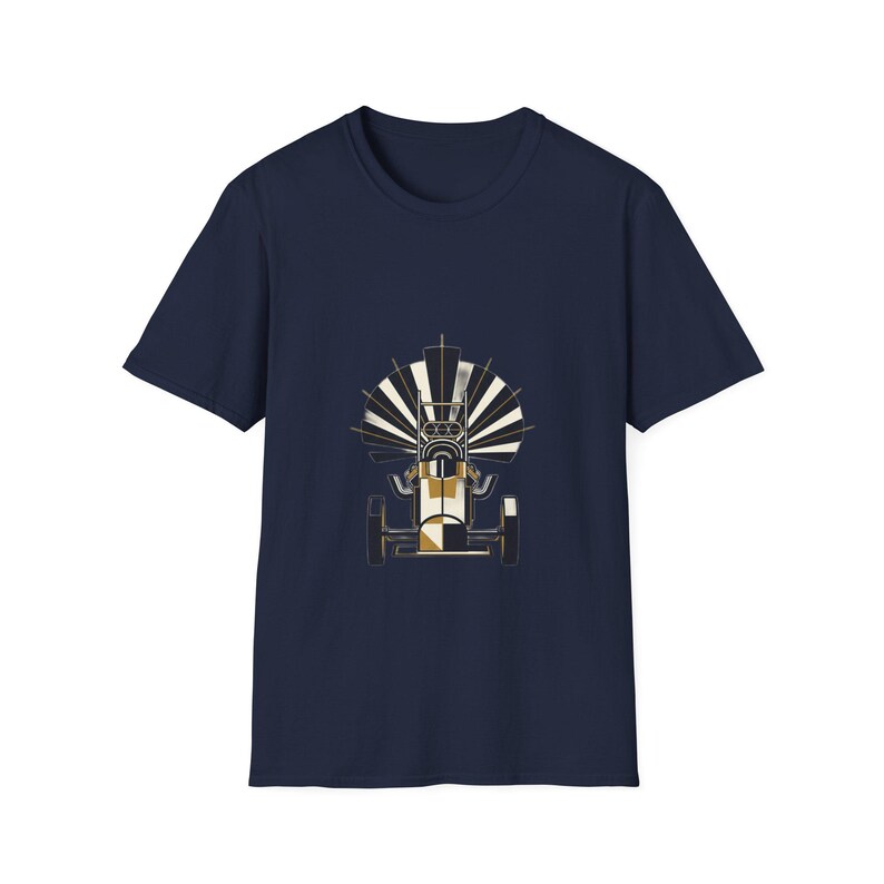 Camiseta NHRA Top Fuel Dragster Art Deco / Regalo vintage para aficionados a las carreras de aceleración / Camiseta geométrica de coche de velocidad imagen 4