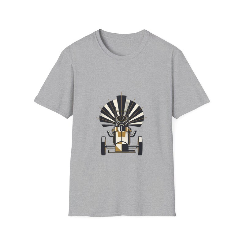 Camiseta NHRA Top Fuel Dragster Art Deco / Regalo vintage para aficionados a las carreras de aceleración / Camiseta geométrica de coche de velocidad imagen 7