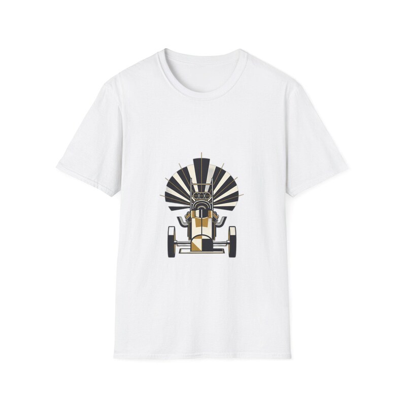 Camiseta NHRA Top Fuel Dragster Art Deco / Regalo vintage para aficionados a las carreras de aceleración / Camiseta geométrica de coche de velocidad imagen 5