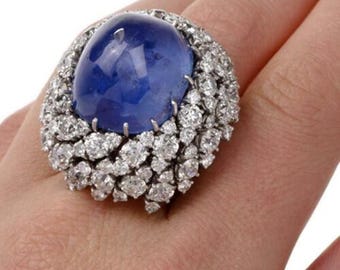 Saffier cabochon edelsteenring, meerlaagse schachtring, ronde zirkoniasteen cocktailpartyring, 925 zilveren bruiloft verlovingsring voor haar