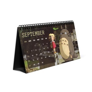 Calendario de escritorio con paisajes de anime 2026, organizador mensual de Totoro, regalo personalizado con estética japonesa del estudio Ghibli, regalos de Navidad y Año Nuevo. imagen 5