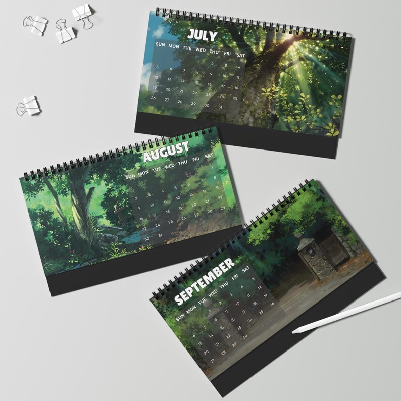 Anime Scenery Desk Calendar 2026, Spirited Away, Totoro Monthly Organizer, Japanese Ghibli Aesthetic Personalize Gift for New Year Christmas image 8