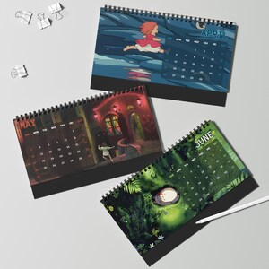 Calendario de escritorio con paisajes de anime 2026, organizador mensual de Totoro, regalo personalizado con estética japonesa del estudio Ghibli, regalos de Navidad y Año Nuevo. imagen 7