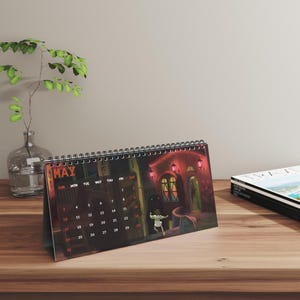 Calendario de escritorio con paisajes de anime 2026, organizador mensual de Totoro, regalo personalizado con estética japonesa del estudio Ghibli, regalos de Navidad y Año Nuevo. imagen 2