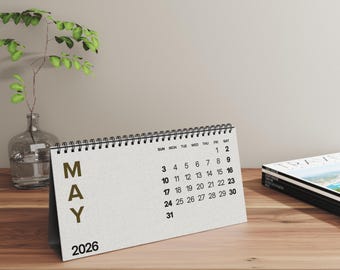 Calendario de escritorio minimalista de anime 2026 / Organizador mensual sencillo / Estética de paisaje japonés. Regalo personalizado para Año Nuevo y Navidad.