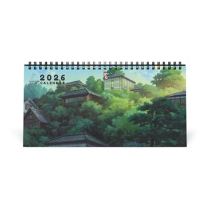 Anime Scenery Desk Calendar 2026, Spirited Away, Totoro Monthly Organizer, Japanese Ghibli Aesthetic Personalize Gift for New Year Christmas image 2