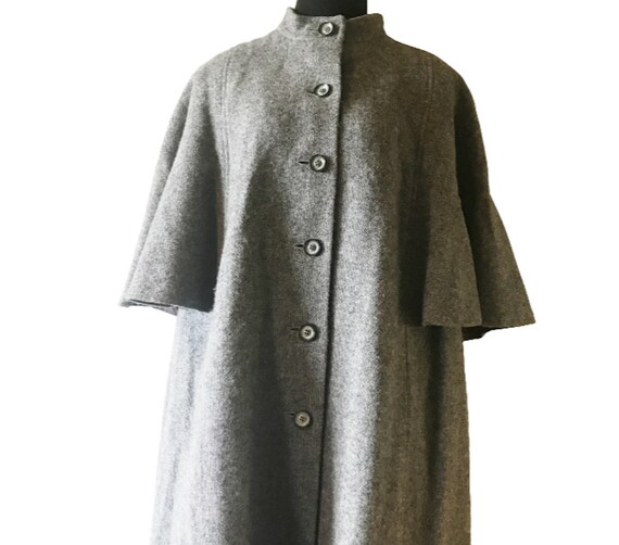 Avoca County Wicklow New Wool Grey Tweed Cape Coat