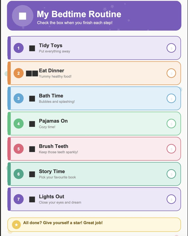 Toddler Daily Routine Chart – Printable Morning & Bedtime Planner ...