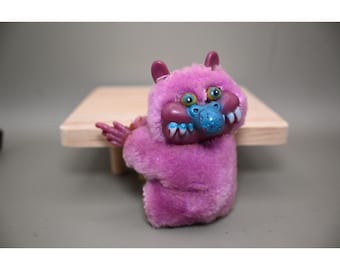 Rare Vintage 1986 AmToy My Pet Monster Pink Clip-On Plush Pencil Topper Hugger