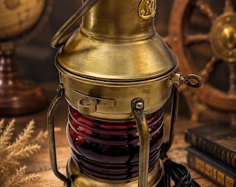Vintage Brass Chief Ship Lantern - Polished Finish - Nautical Oil