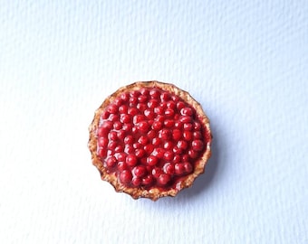 Dollhouse Miniature Polymer Clay Cherry Pie Or Cherry Pie Magnet