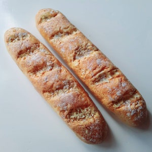 2 Polymer Clay French Baguettes, Miniature Dollhouse Food image 4