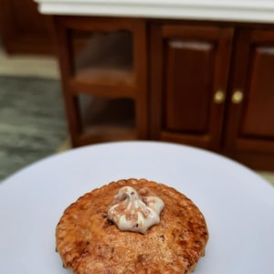 1 Dollhouse Polymer Clay Miniature Pie With Whipped Cream
