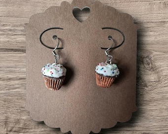 Miniature Clay Cupcake Earrings